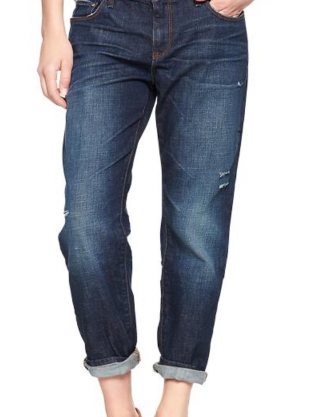 Gap 1969 Women’s Sexy Boyfriend Jeans in Washed Indigo Blue 226